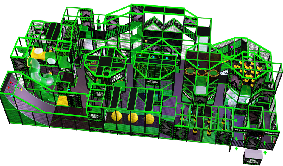 commercial ninja course equipment bj-it001 customizable ninja tag interactive arenas for indoor play centers view 2 | Bluejayset