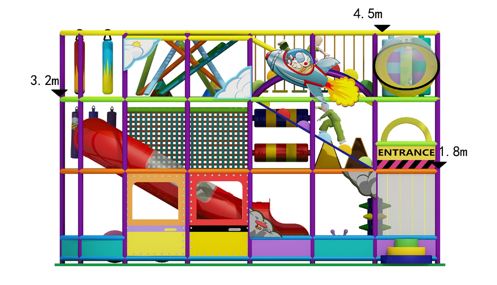custom indoor playground equipment bj-l000 customizable rainbow playgrounds for indoor play centers view 3 | Bluejayset