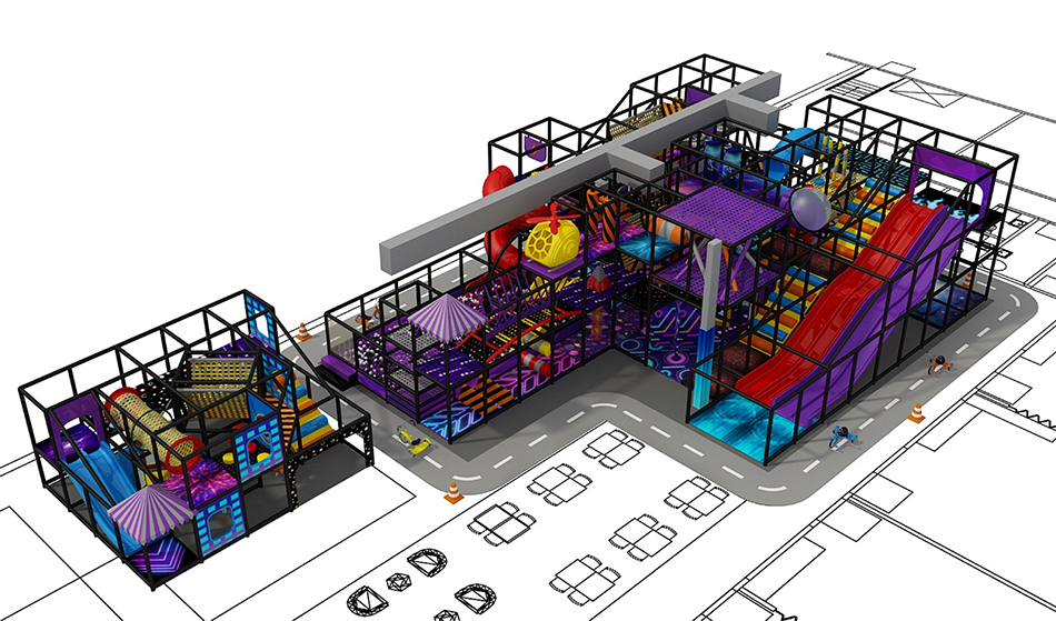 custom soft play structure bj-9081 customizable restaurants with indoor playground for indoor play centers | Bluejayset