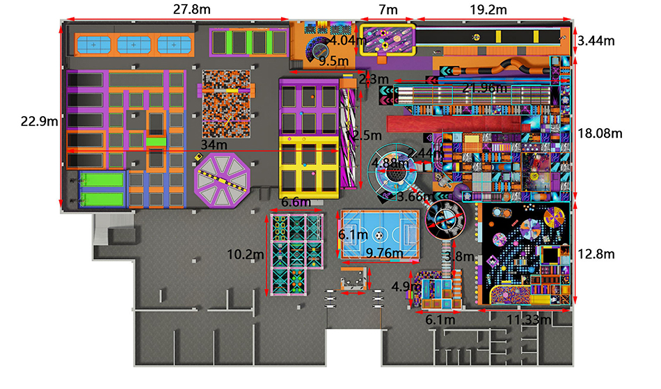 BJ-JD015 - Adventure Trampoline park Center - Trampoline Park | Bluejayset Playground Heaven