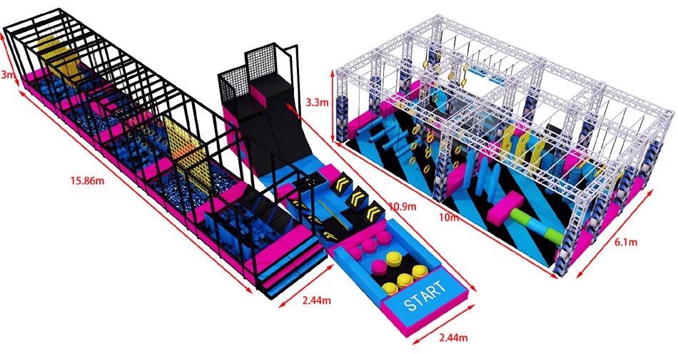 BJ-JD007 - air trampoline - Trampoline Park | Bluejayset Playground Heaven