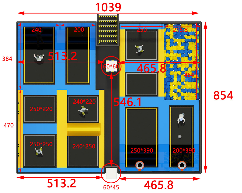 BJ-JC006 - air trampoline - Trampoline Park | Bluejayset Playground Heaven