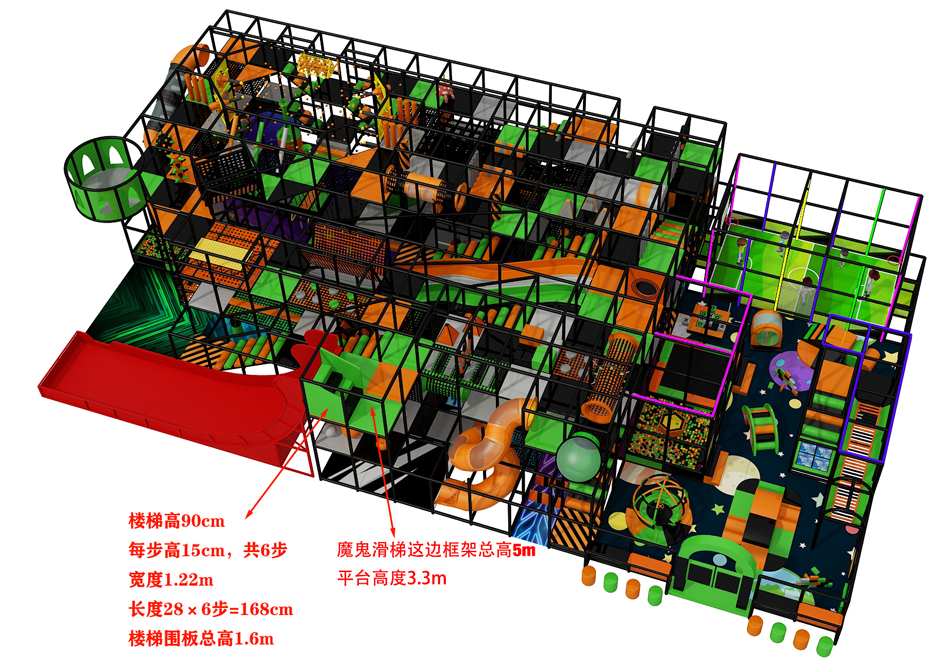 BJ-JA028 - Big soft play structures - Trampoline Park | Bluejayset Playground Heaven