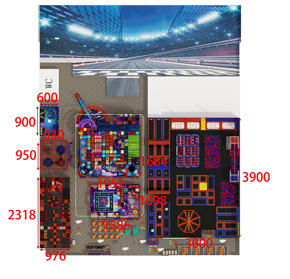 BJ-JB021 - Big trampoline park - Trampoline Park | Bluejayset Playground Heaven