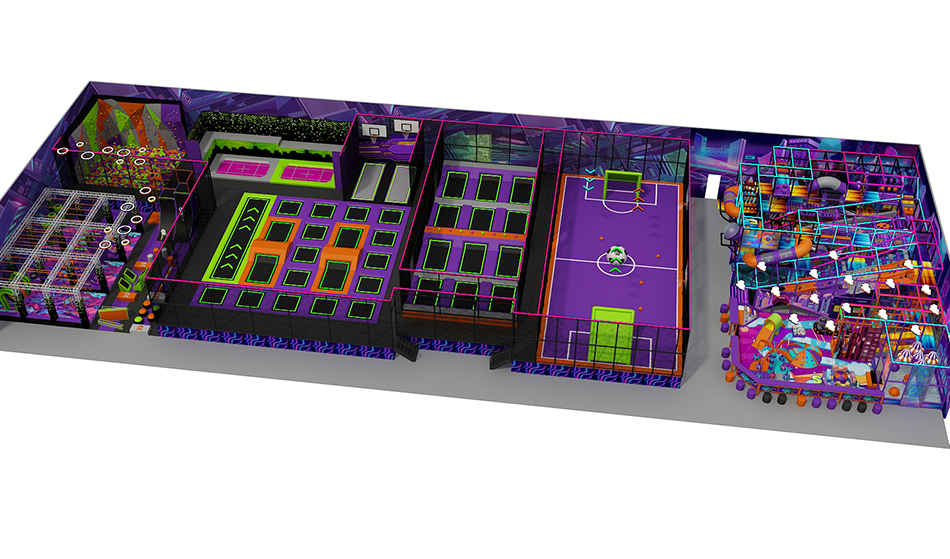 BJ-JA036 - Big trampoline park - Trampoline Park | Bluejayset Playground Heaven