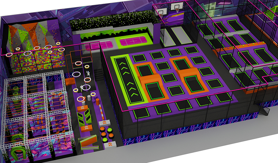 BJ-JA036 - Big trampoline park - Trampoline Park | Bluejayset Playground Heaven