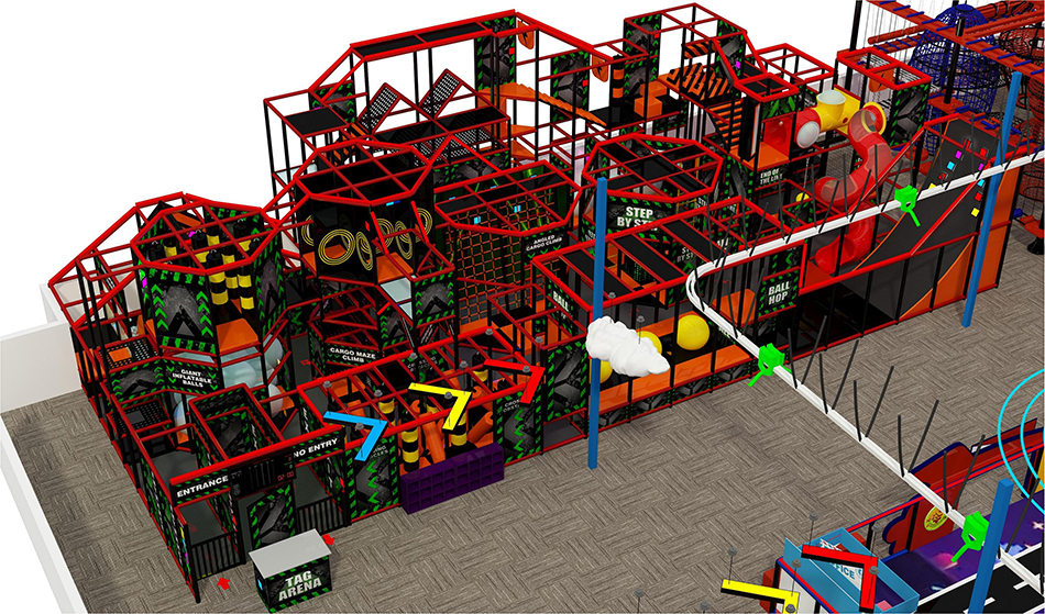 BJ-JB021 - Big trampoline park - Trampoline Park | Bluejayset Playground Heaven