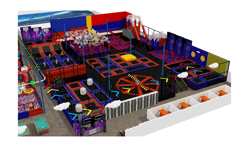 BJ-JB021 - Big trampoline park - Trampoline Park | Bluejayset Playground Heaven