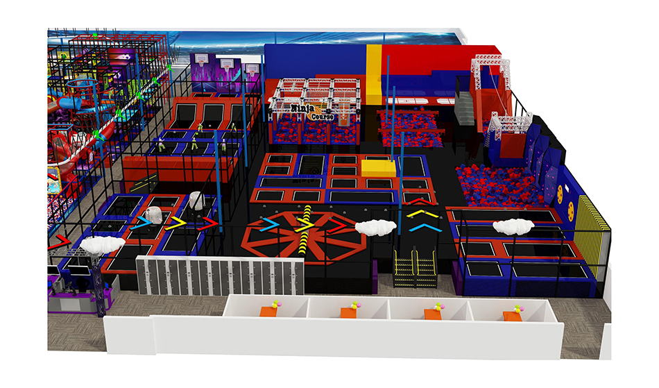 BJ-JB021 - Big trampoline park - Trampoline Park | Bluejayset Playground Heaven