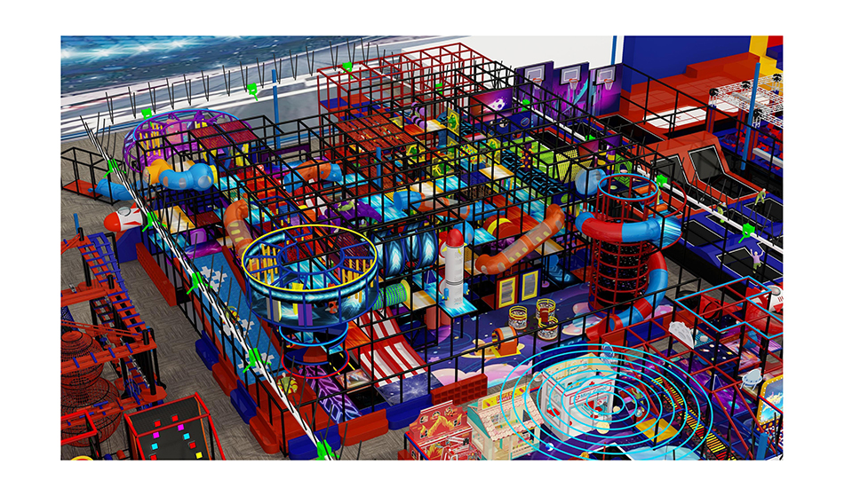 BJ-JB021 - Big trampoline park - Trampoline Park | Bluejayset Playground Heaven