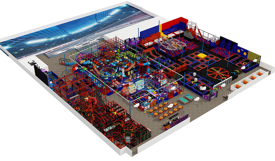 BJ-JB021 - Big trampoline park - Trampoline Park | Bluejayset Playground Heaven