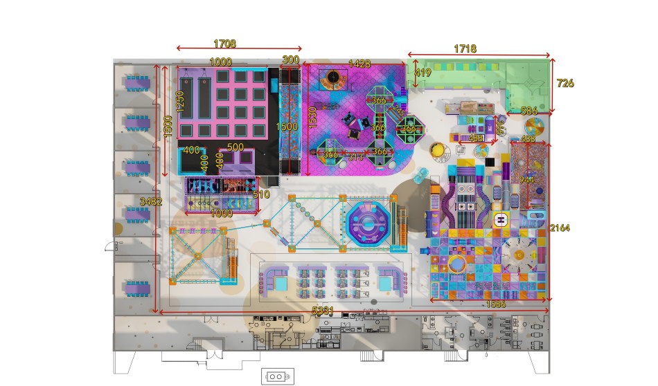 BJ-JB034 - Bright color indoor play center - Trampoline Park | Bluejayset Playground Heaven