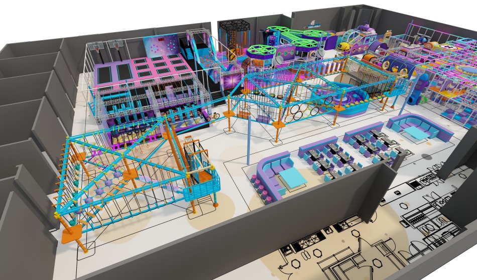 BJ-JB034 - Bright color indoor play center - Trampoline Park | Bluejayset Playground Heaven