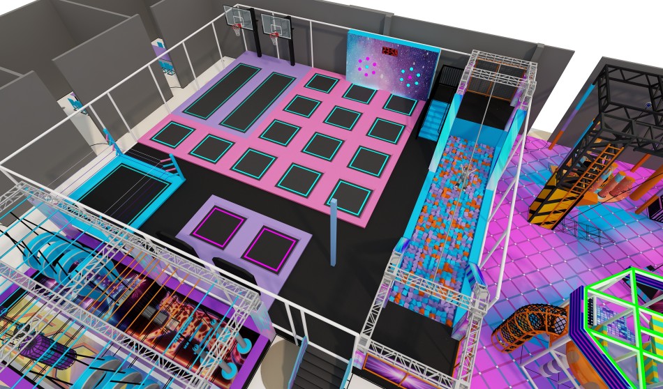 BJ-JB034 - Bright color indoor play center - Trampoline Park | Bluejayset Playground Heaven