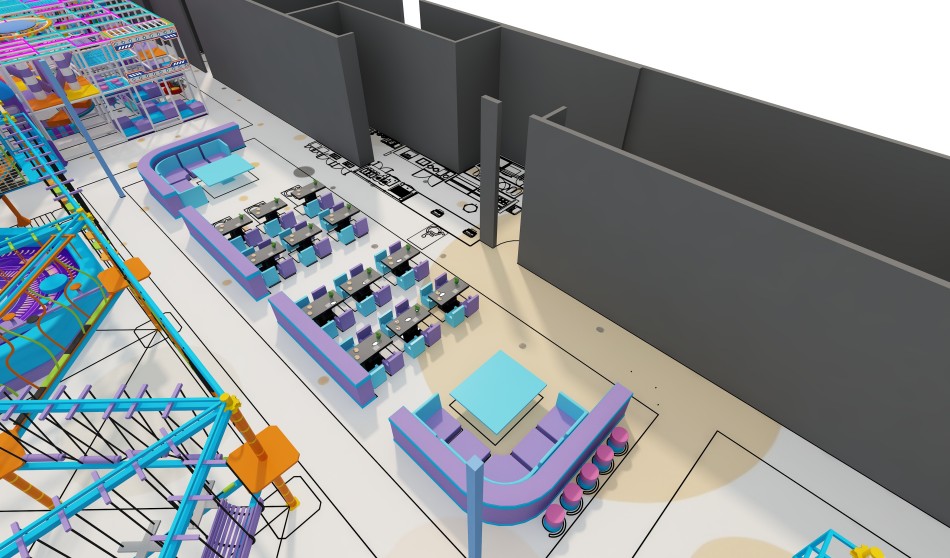BJ-JB034 - Bright color indoor play center - Trampoline Park | Bluejayset Playground Heaven