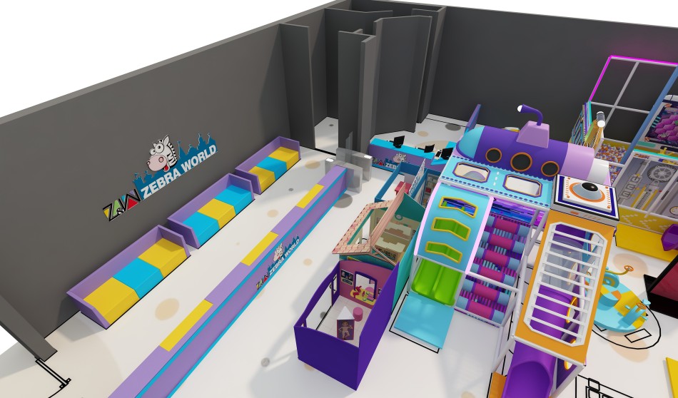 BJ-JB034 - Bright color indoor play center - Trampoline Park | Bluejayset Playground Heaven