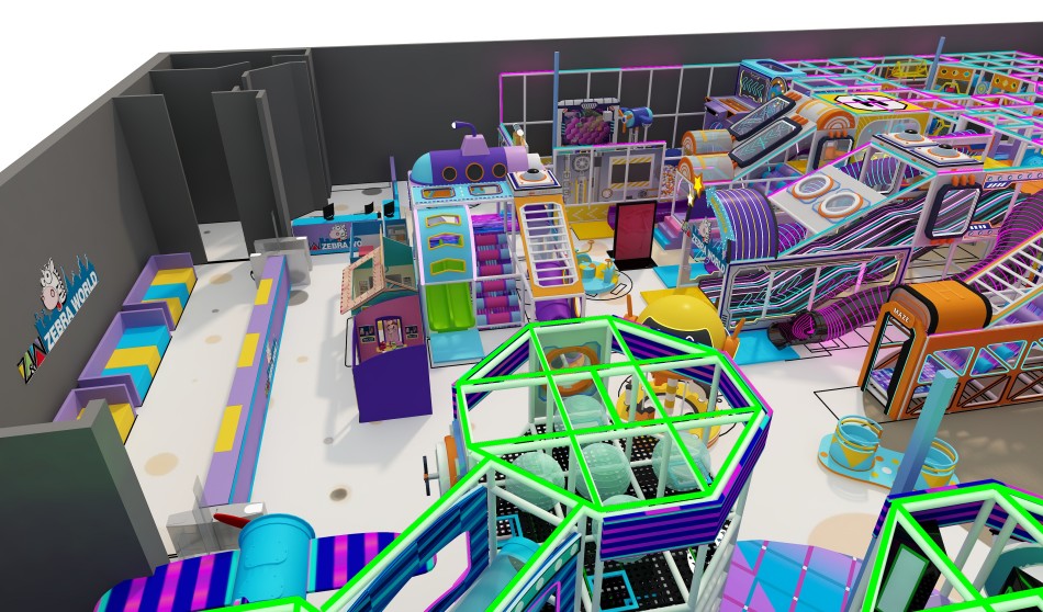 BJ-JB034 - Bright color indoor play center - Trampoline Park | Bluejayset Playground Heaven