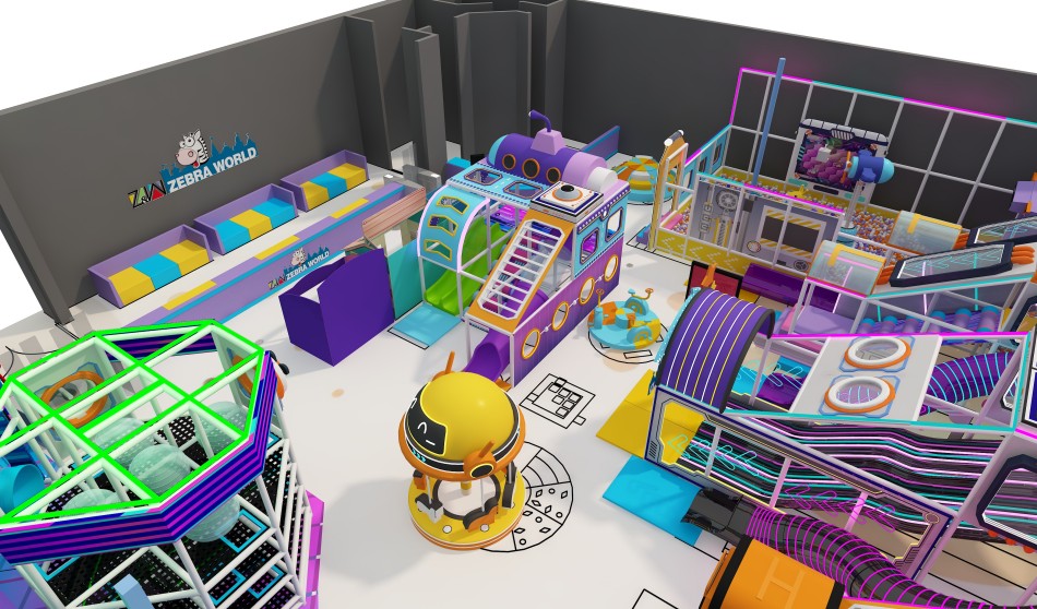 BJ-JB034 - Bright color indoor play center - Trampoline Park | Bluejayset Playground Heaven
