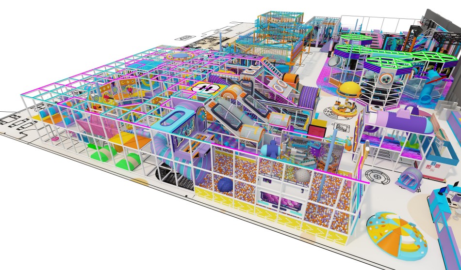 BJ-JB034 - Bright color indoor play center - Trampoline Park | Bluejayset Playground Heaven