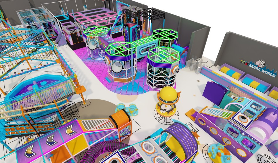 BJ-JB034 - Bright color indoor play center - Trampoline Park | Bluejayset Playground Heaven