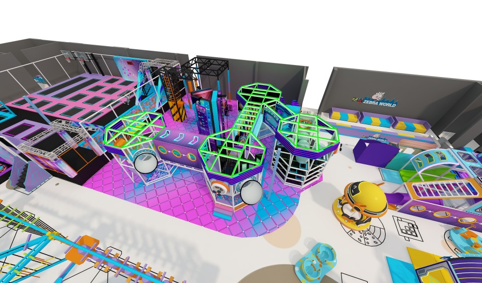 BJ-JB034 - Bright color indoor play center - Trampoline Park | Bluejayset Playground Heaven