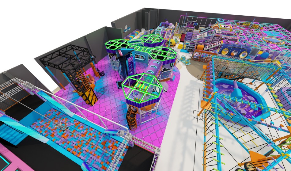 BJ-JB034 - Bright color indoor play center - Trampoline Park | Bluejayset Playground Heaven
