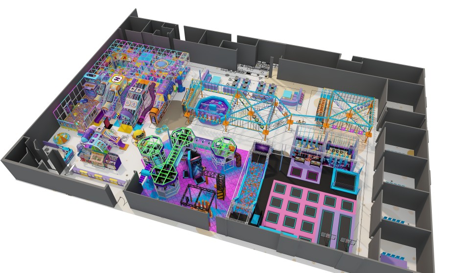 BJ-JB034 - Bright color indoor play center - Trampoline Park | Bluejayset Playground Heaven