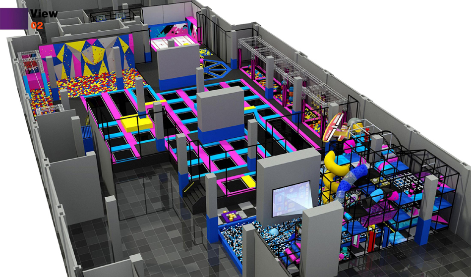 BJ-JB013 - gym trampoline - Trampoline Park | Bluejayset Playground Heaven