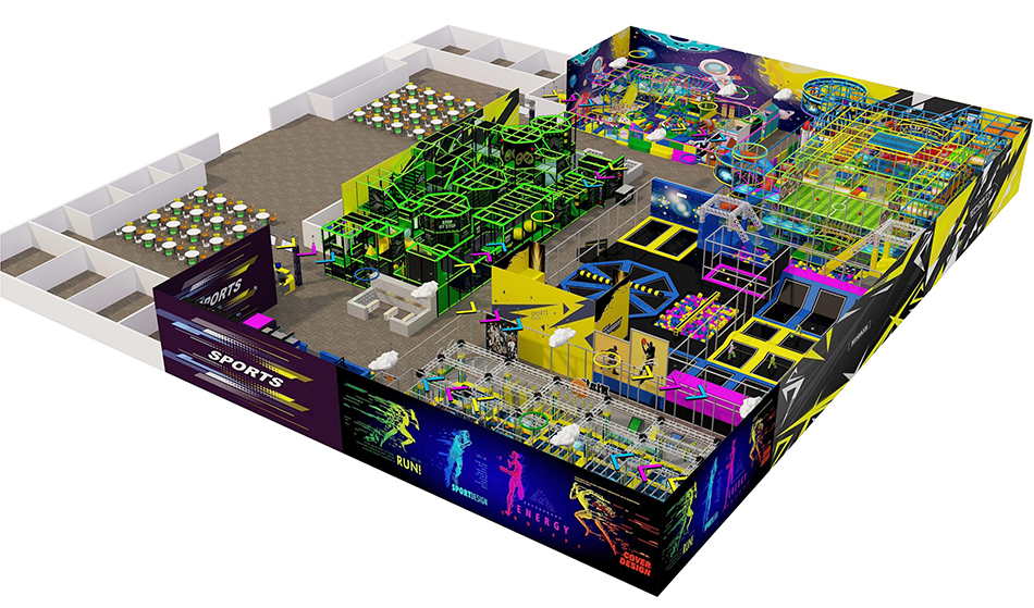 BJ-JA032 - Huge trampoline park - Trampoline Park | Bluejayset Playground Heaven