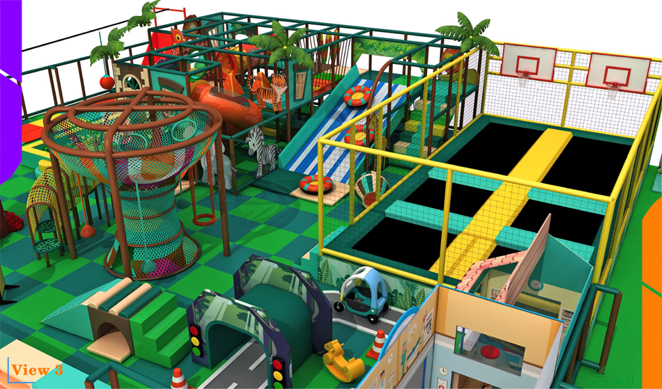 BJ-JD035 - indoor trampoline - Trampoline Park | Bluejayset Playground Heaven