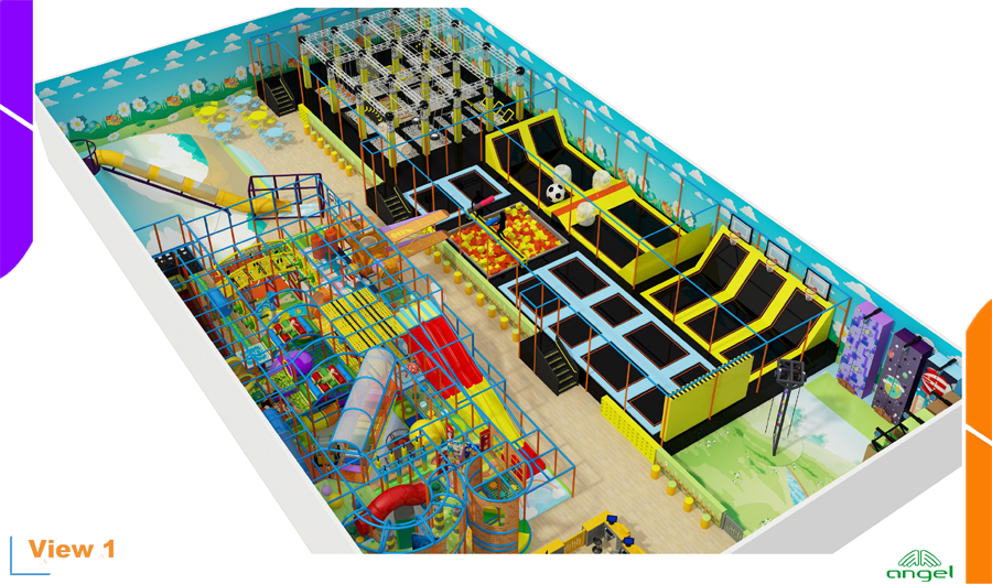 BJ-JD011 - Indoor Trampoline Park Center - Trampoline Park | Bluejayset Playground Heaven