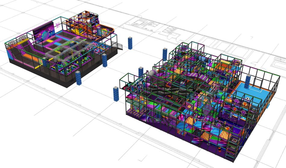 BJ-JD023 - Jumping park with indoor playground - Trampoline Park | Bluejayset Playground Heaven