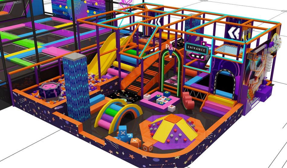 BJ-JD023 - Jumping park with indoor playground - Trampoline Park | Bluejayset Playground Heaven