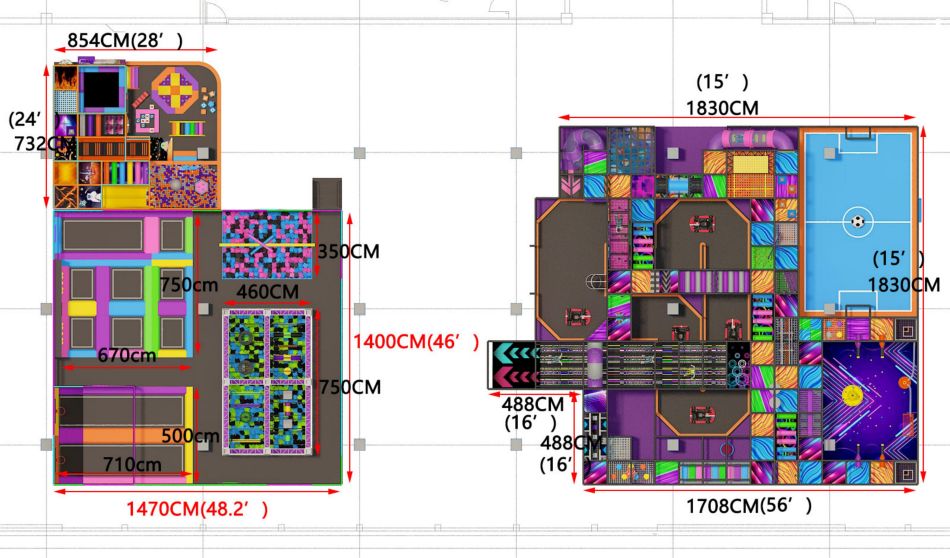 BJ-JD023 - Jumping park with indoor playground - Trampoline Park | Bluejayset Playground Heaven