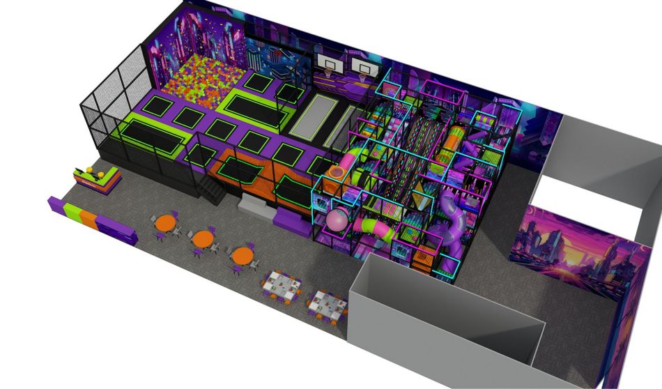 BJ-JD022 - Jumping park with soft playground - Trampoline Park | Bluejayset Playground Heaven
