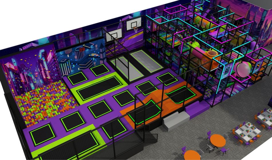 BJ-JD022 - Jumping park with soft playground - Trampoline Park | Bluejayset Playground Heaven