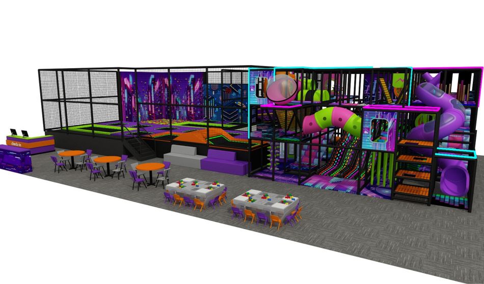 BJ-JD022 - Jumping park with soft playground - Trampoline Park | Bluejayset Playground Heaven