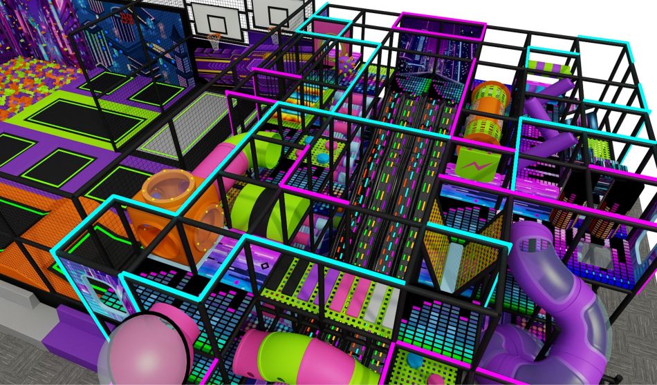 BJ-JD022 - Jumping park with soft playground - Trampoline Park | Bluejayset Playground Heaven