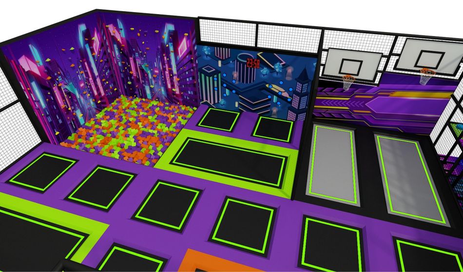 BJ-JD022 - Jumping park with soft playground - Trampoline Park | Bluejayset Playground Heaven