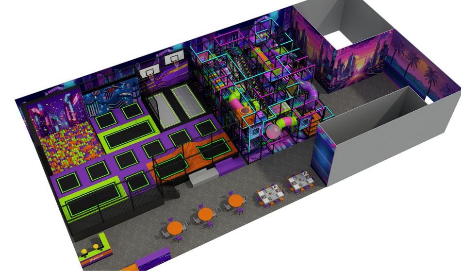 BJ-JD022 - Jumping park with soft playground - Trampoline Park | Bluejayset Playground Heaven