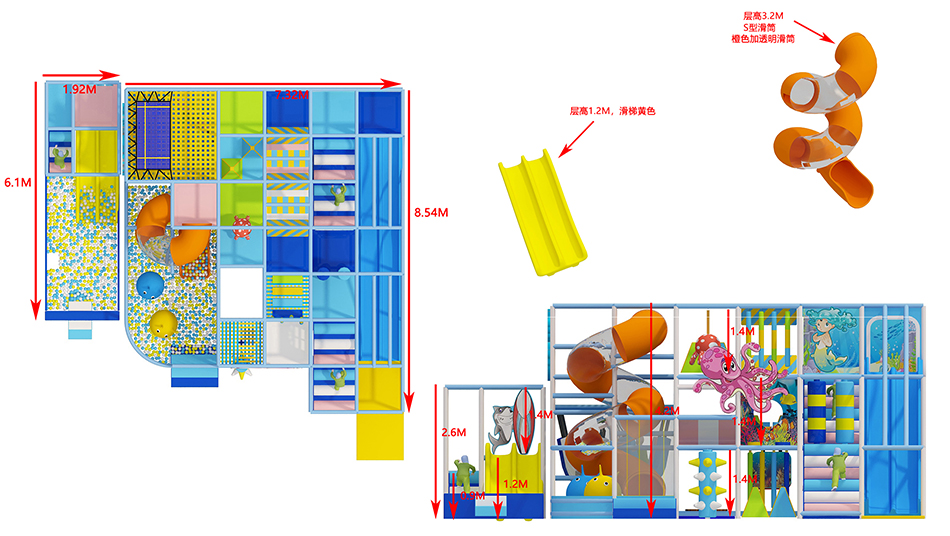 BJ-JC007 - Kids trampline park - Trampoline Park | Bluejayset Playground Heaven