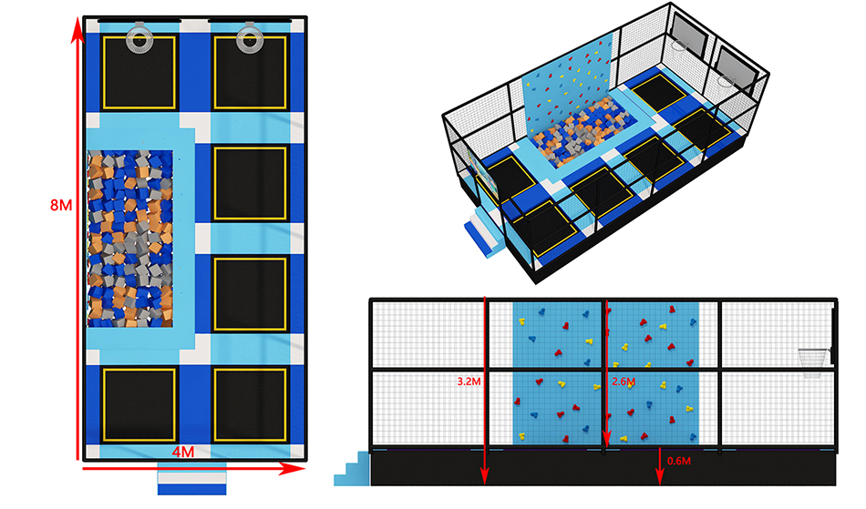 BJ-JC007 - Kids trampline park - Trampoline Park | Bluejayset Playground Heaven