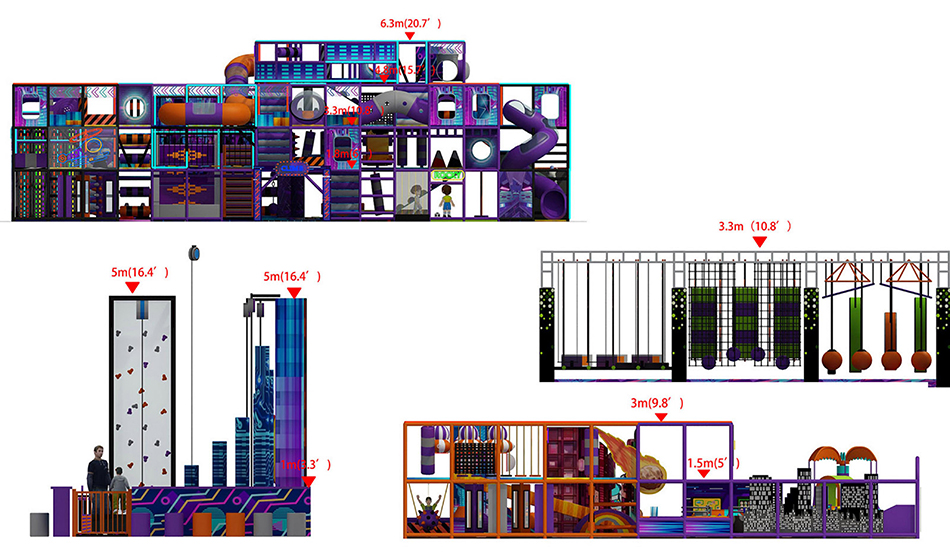 BJ-JB025 - Large indoor play center - Trampoline Park | Bluejayset Playground Heaven