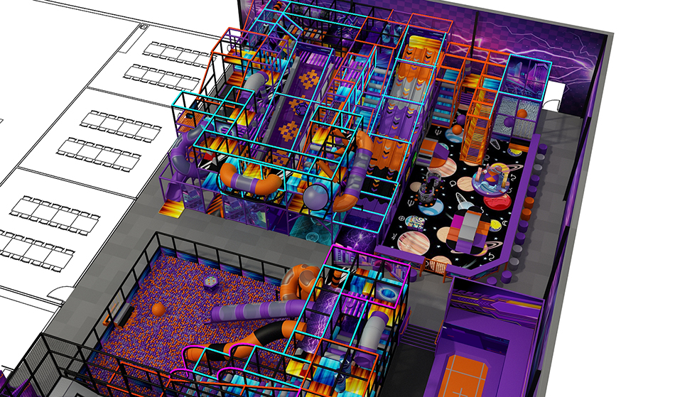 BJ-JB019 - Large trampoline park - Trampoline Park | Bluejayset Playground Heaven