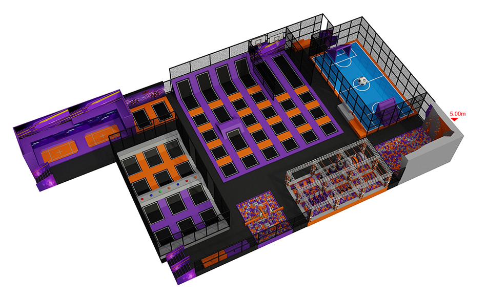 BJ-JB019 - Large trampoline park - Trampoline Park | Bluejayset Playground Heaven