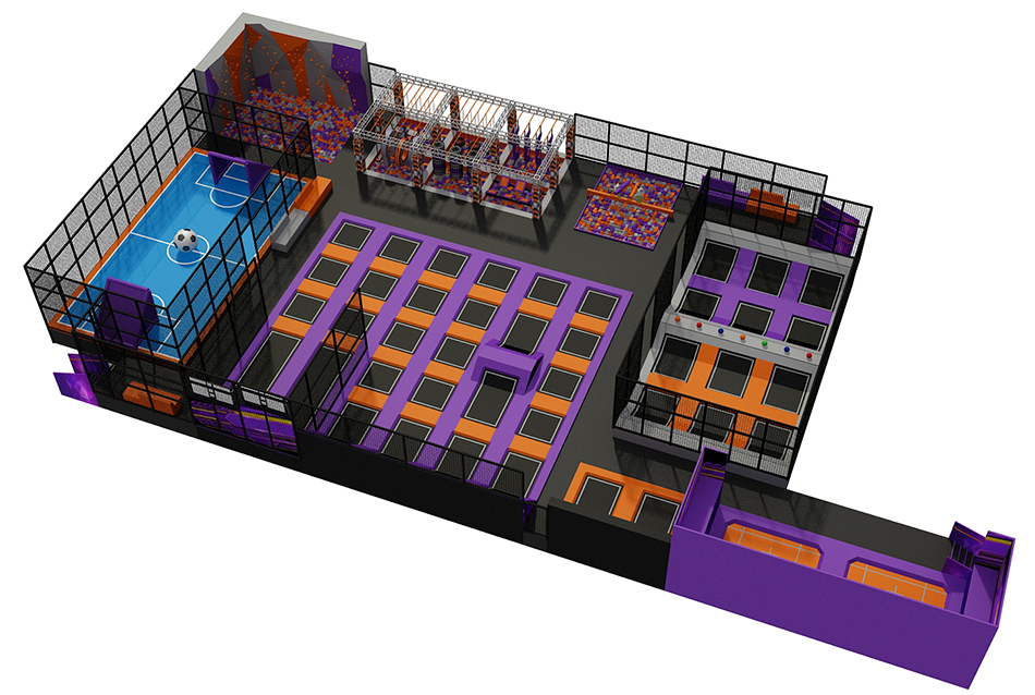 BJ-JB019 - Large trampoline park - Trampoline Park | Bluejayset Playground Heaven