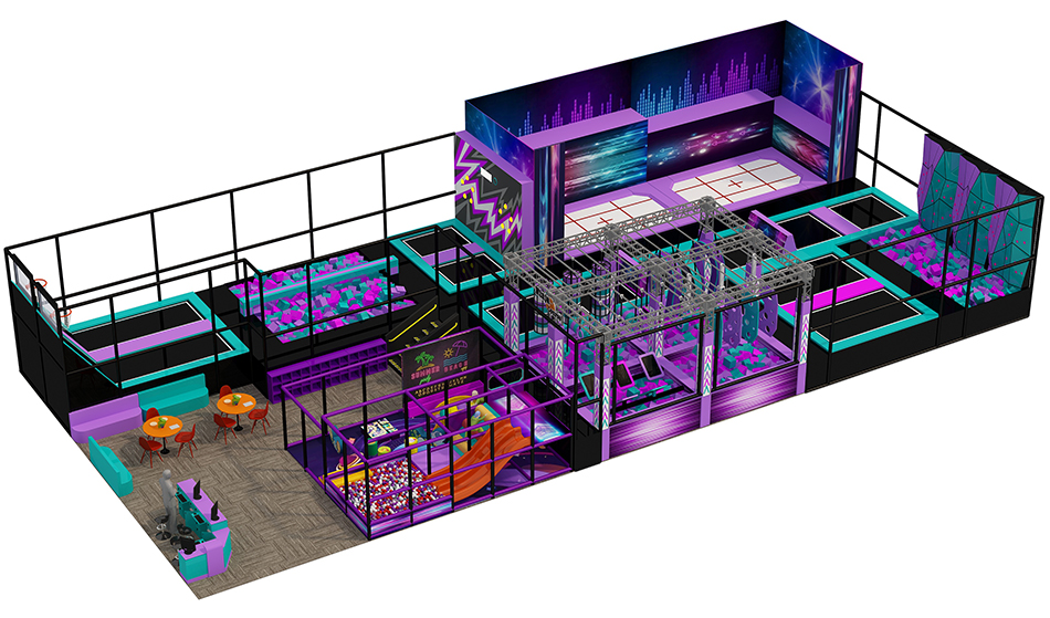 BJ-JA024 - Professional trampoline jumping court - Trampoline Park | Bluejayset Playground Heaven