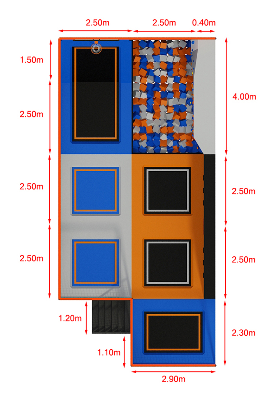 BJ-JC031 - Small size trampoline park - Trampoline Park | Bluejayset Playground Heaven