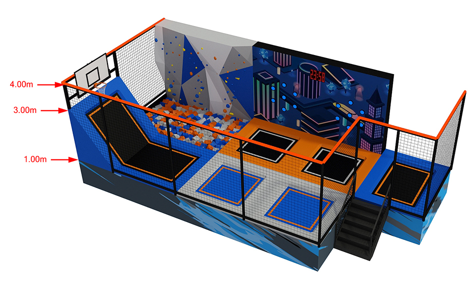 BJ-JC031 - Small size trampoline park - Trampoline Park | Bluejayset Playground Heaven