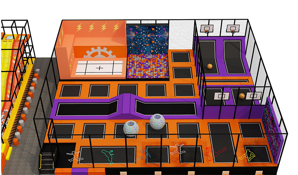 BJ-JD013 - Soft play with Trampoline park - Trampoline Park | Bluejayset Playground Heaven